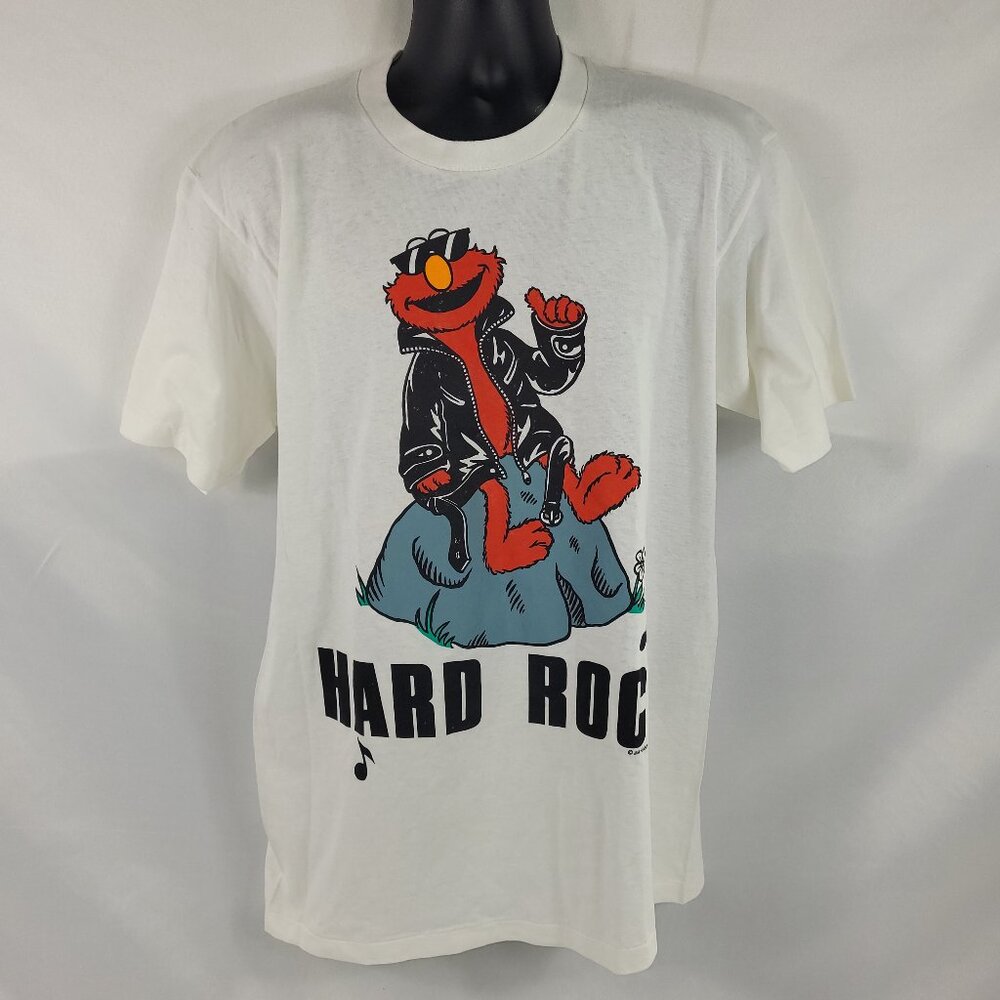 Sesame Street Vintage 1990s Elmo Hard Soft Rock T-Shirt Single Stitch Mens Large